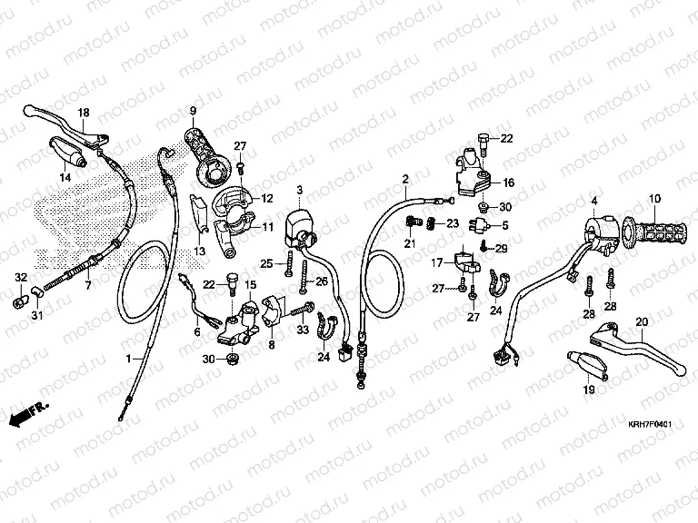 F-4-1 HANDLE LEVER / SWITCH / CABLE (DRUM BRAKE)