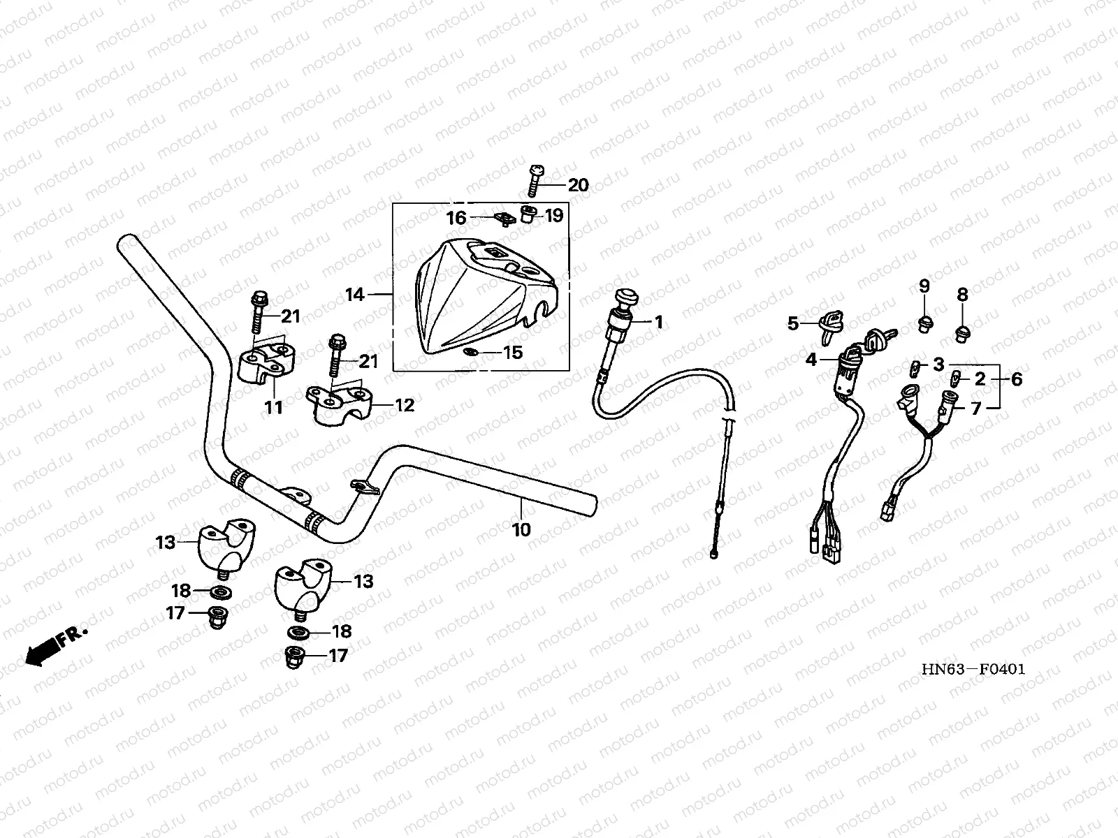 F-4-1 HANDLE PIPE (TRX250EX6/7/8)