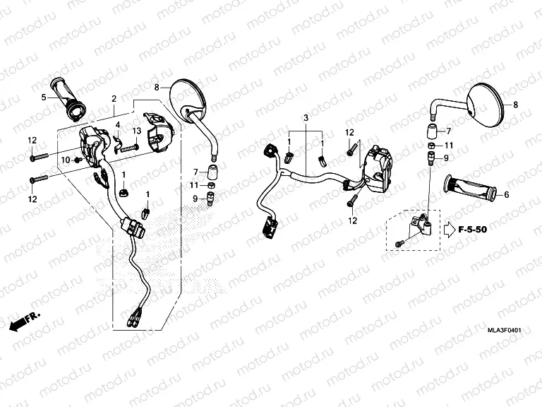 F-4-1 HANDLE SWITCH/MIRROR (CMX1100D/D2)