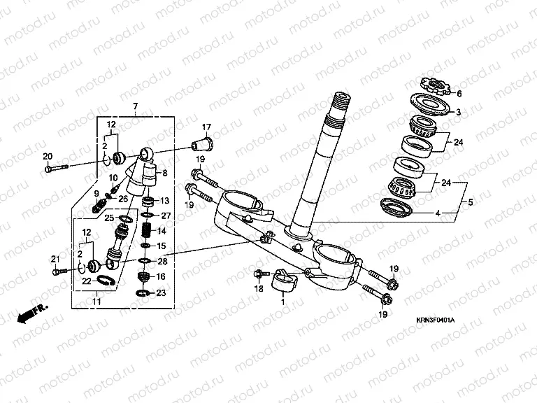 F-4-1 STEERING SHAFT (CRF250R8 / 9) / STEERING COLUMN SHOCK ABSORBER