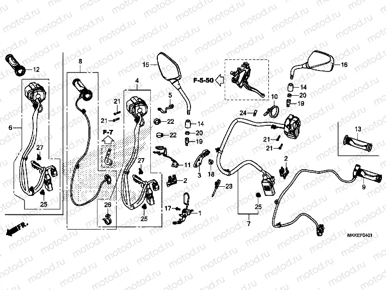 F-4-1 SWITCH/CABLE (CRF1000D/D2/DL/DL2)
