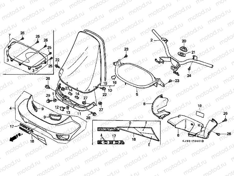 F-4-1 TIE ROD TUBE / HANDLE COVER (CH125J / L / M / N / P / R)