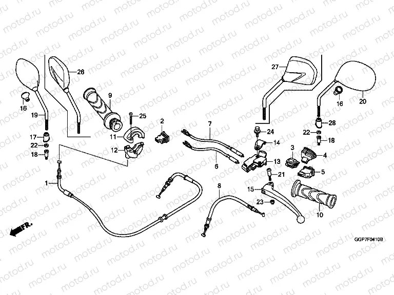 F-4-10 HANDLE LEVER / SWITCH / CABLE