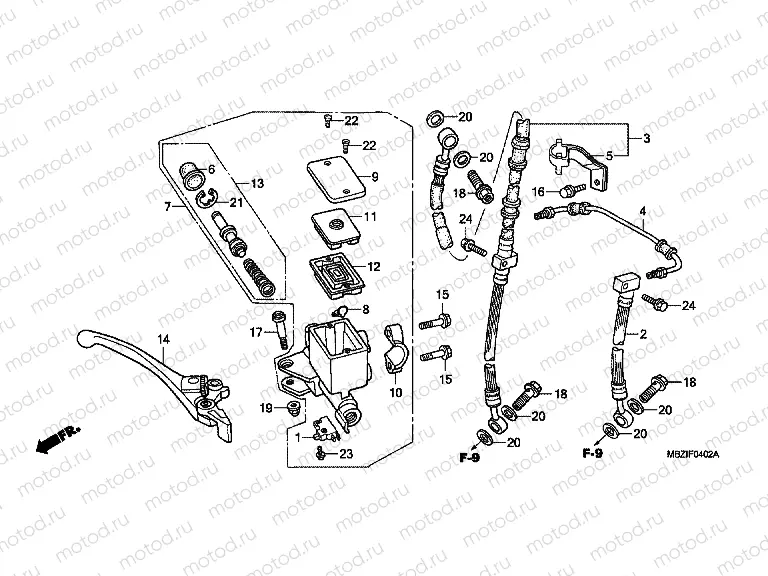 F-4-2 FRONT MASTER CYLINDER (CB600F3 / 4)