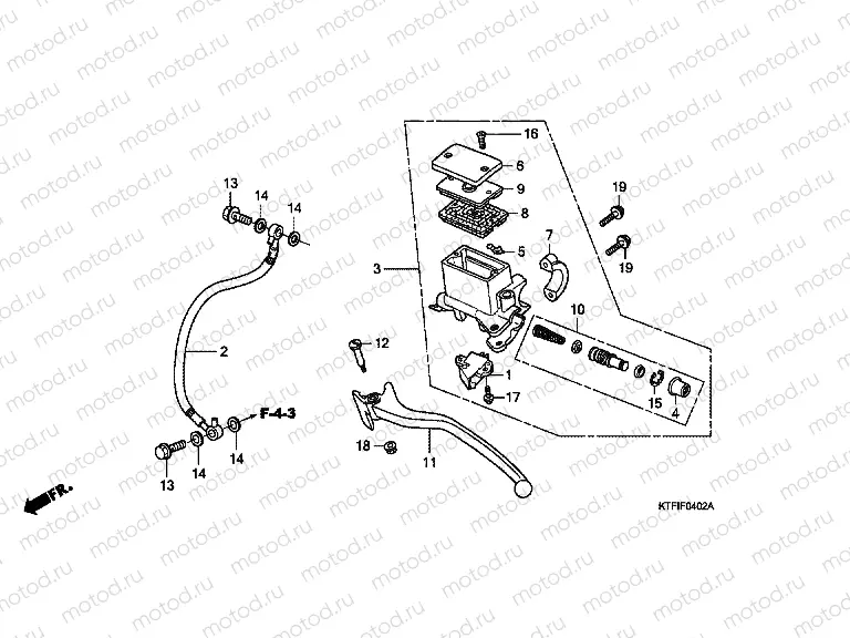 F-4-2 REAR MASTER CYLINDER (SH125 / R / 150 / R)