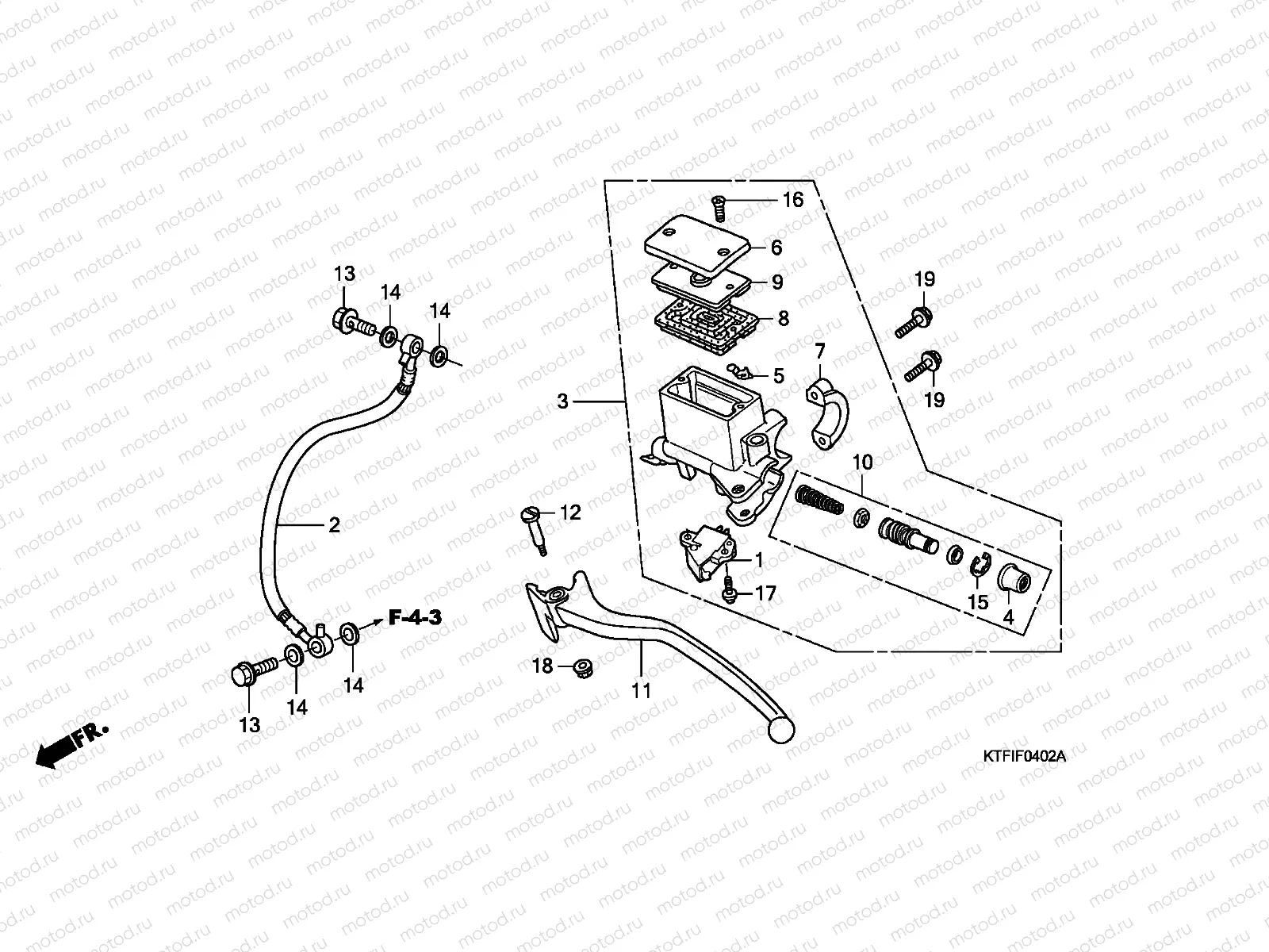 F-4-2 RR. BRAKE MASTER CYLINDER (SH125 / R / 150 / R)