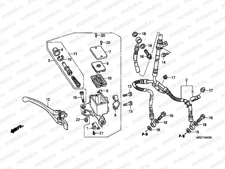 F-4-3 FRONT MASTER CYLINDER (CB600F5 / 6)
