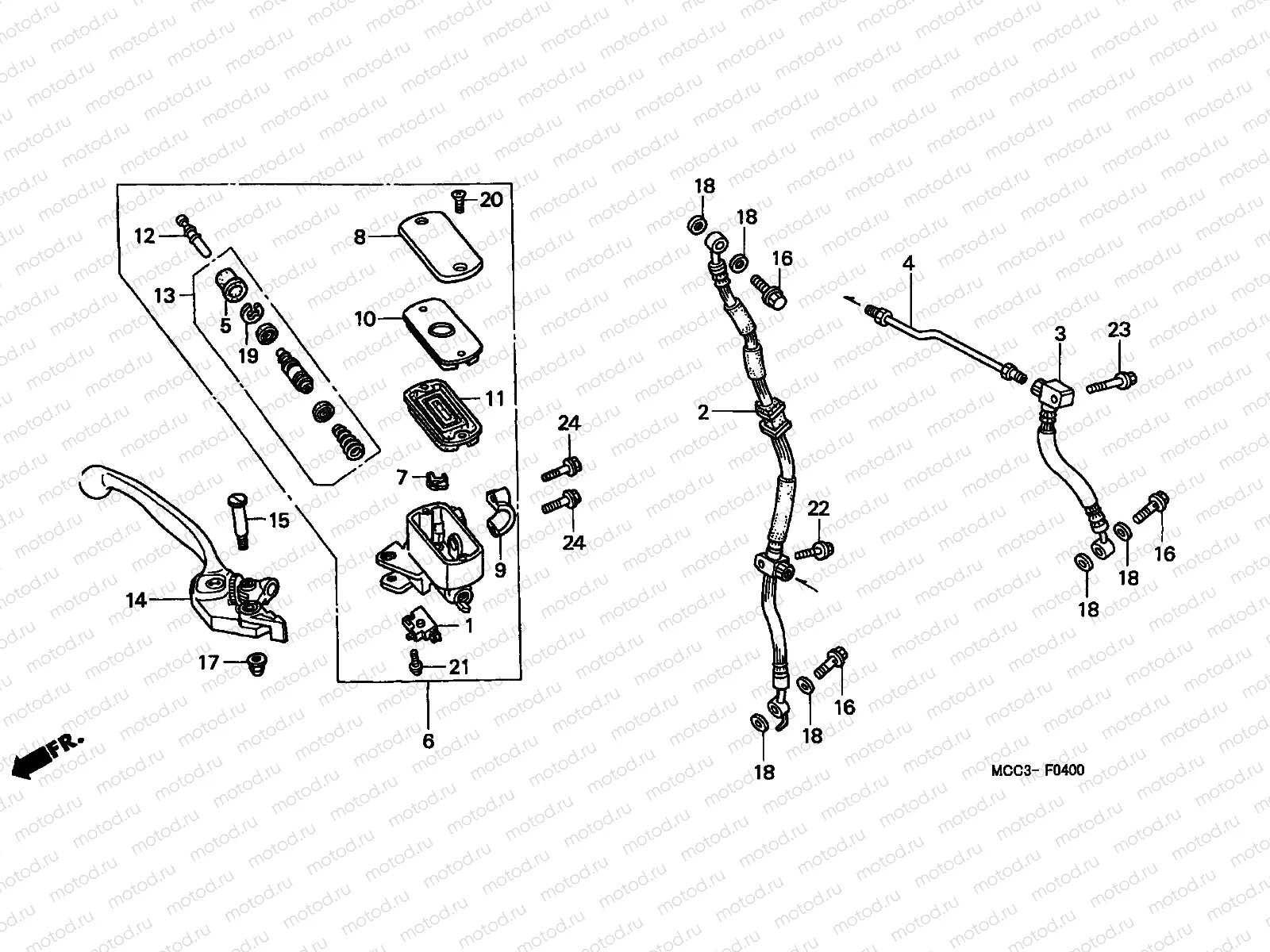 F-4 FR. BRAKE MASTER CYLINDER