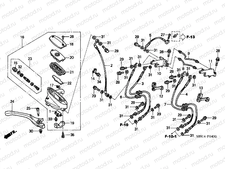 F-4 FR. BRAKE MASTER CYLINDER