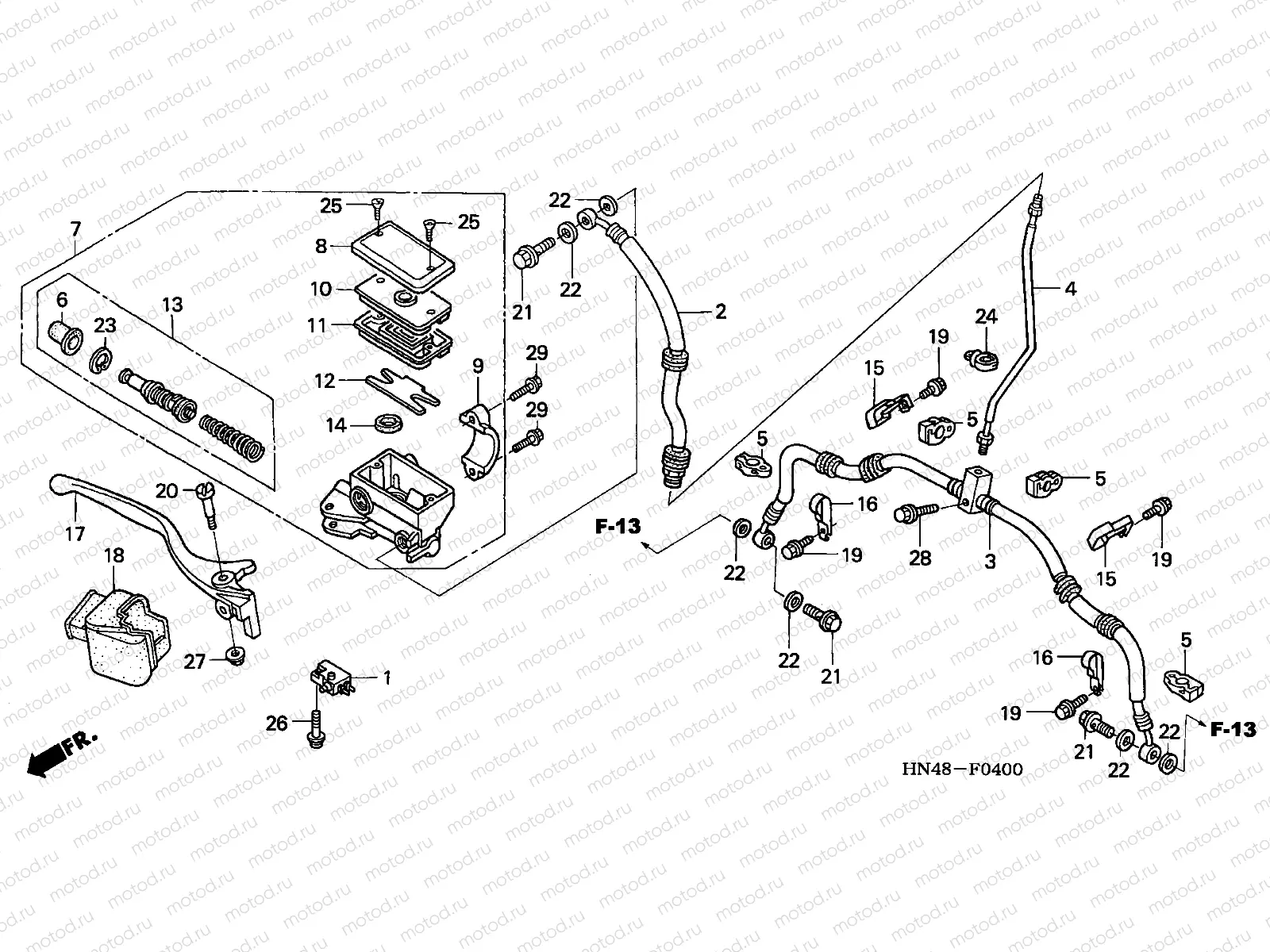 F-4 FR. BRAKE MASTER CYLINDER