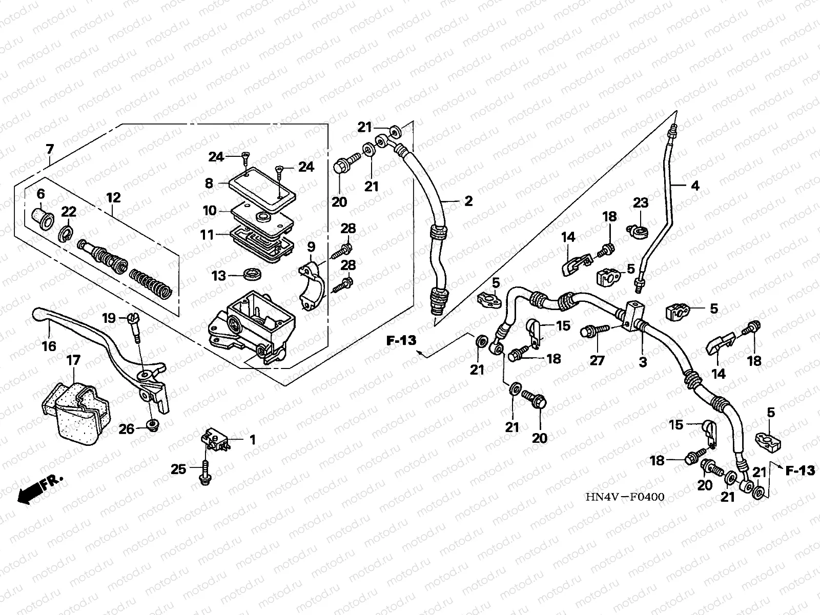 F-4 FR. BRAKE MASTER CYLINDER