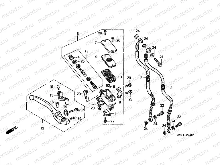 F-4 FR. BRAKE MASTER CYLINDER