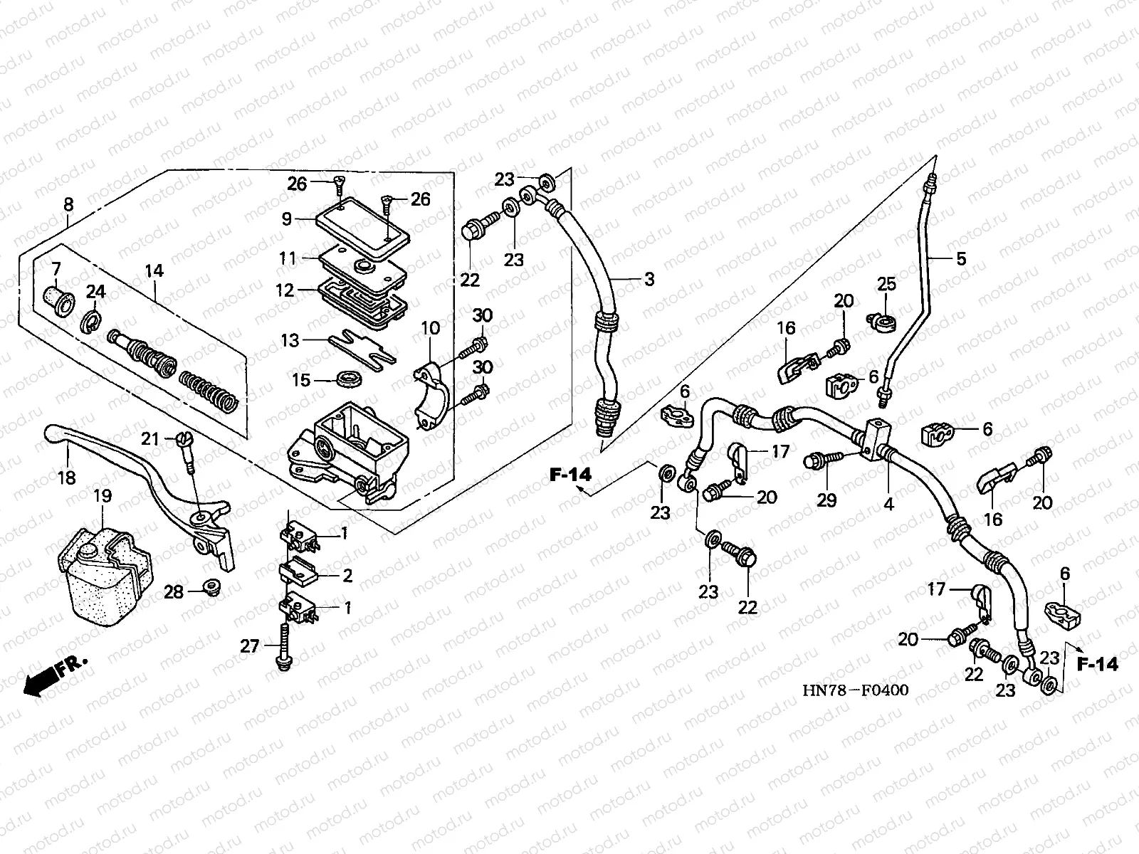 F-4 FR. BRAKE MASTER CYLINDER