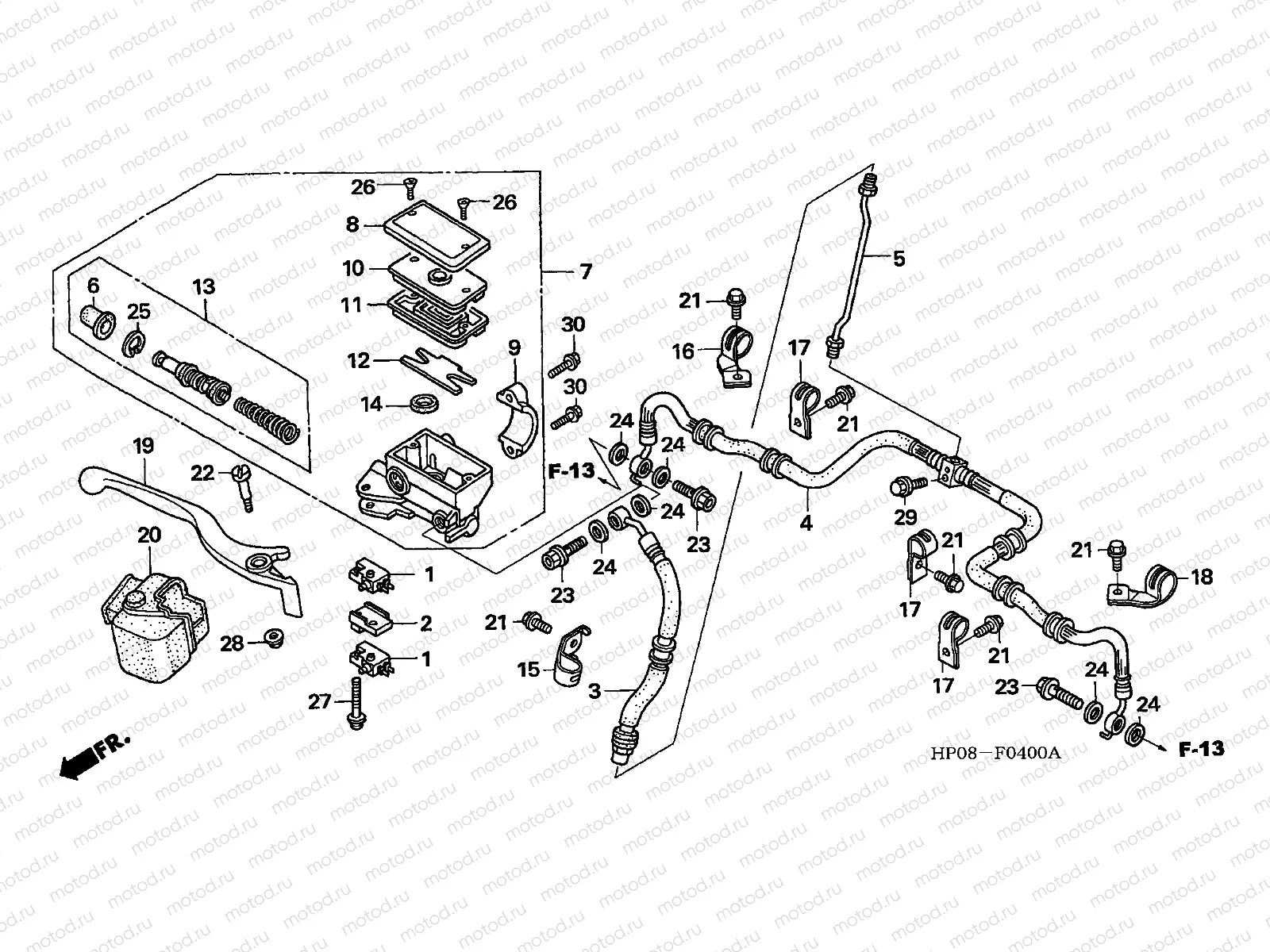 F-4 FR. BRAKE MASTER CYLINDER