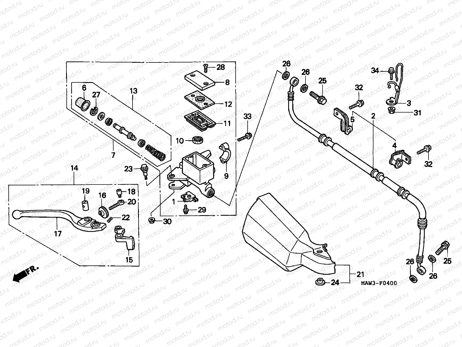 F-4 FR. BRAKE MASTER CYLINDER