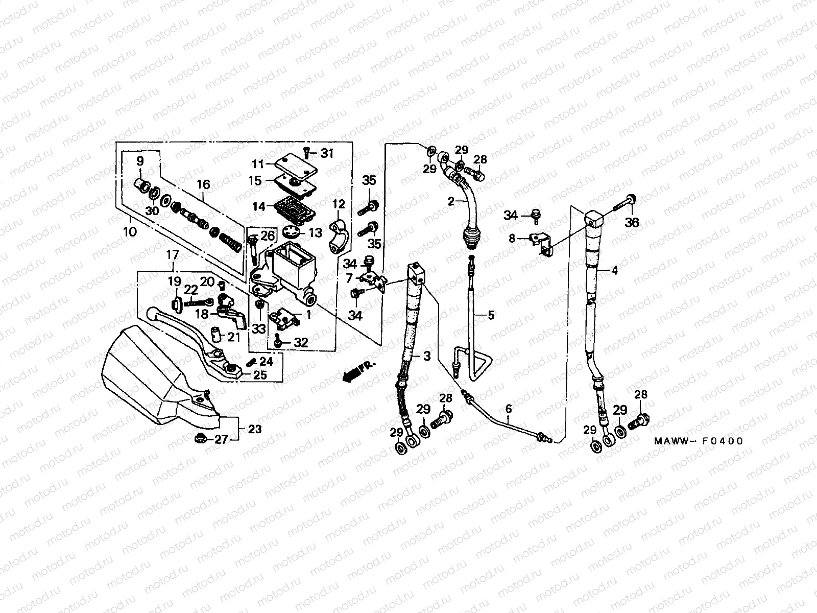 F-4 FR. BRAKE MASTER CYLINDER