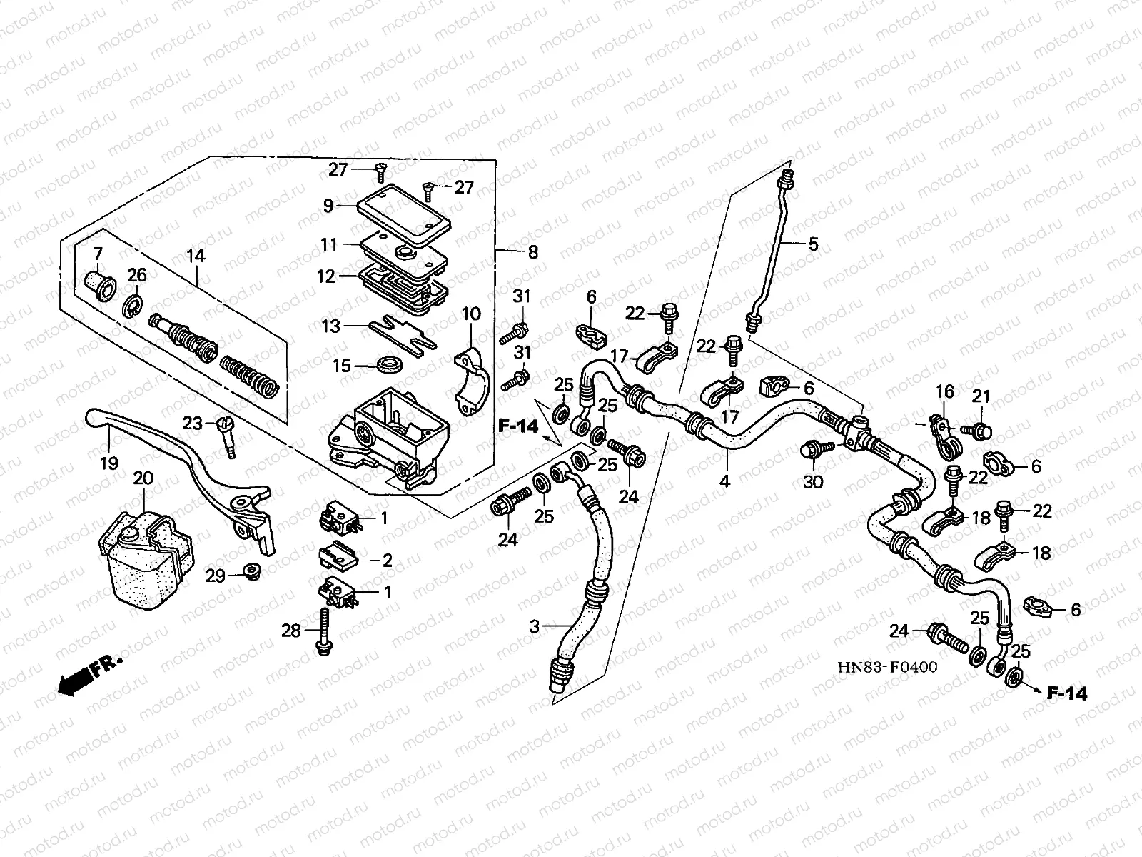 F-4 FR. BRAKE MASTER CYLINDER