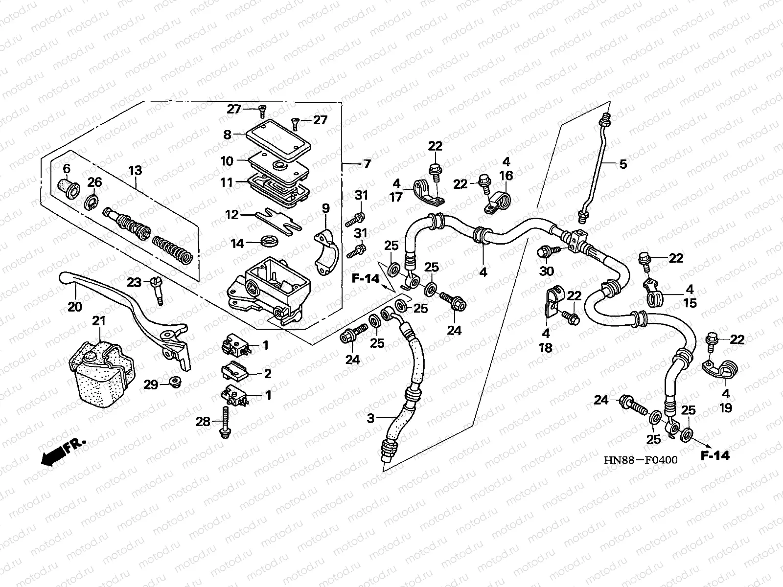 F-4 FR. BRAKE MASTER CYLINDER