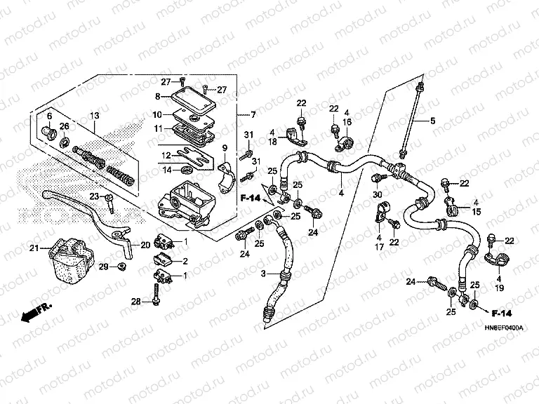 F-4 FR. BRAKE MASTER CYLINDER