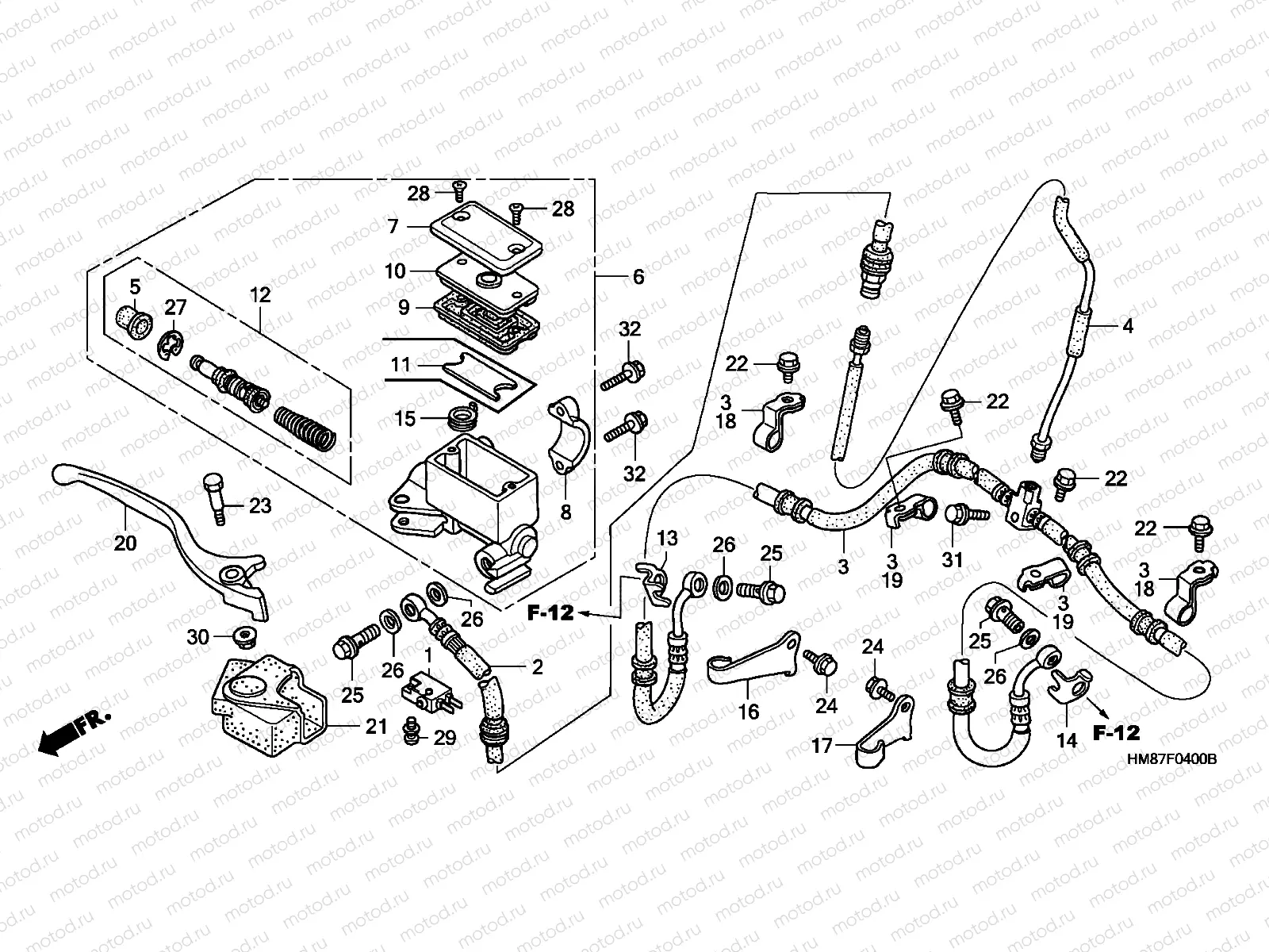 F-4 FR. BRAKE MASTER CYLINDER