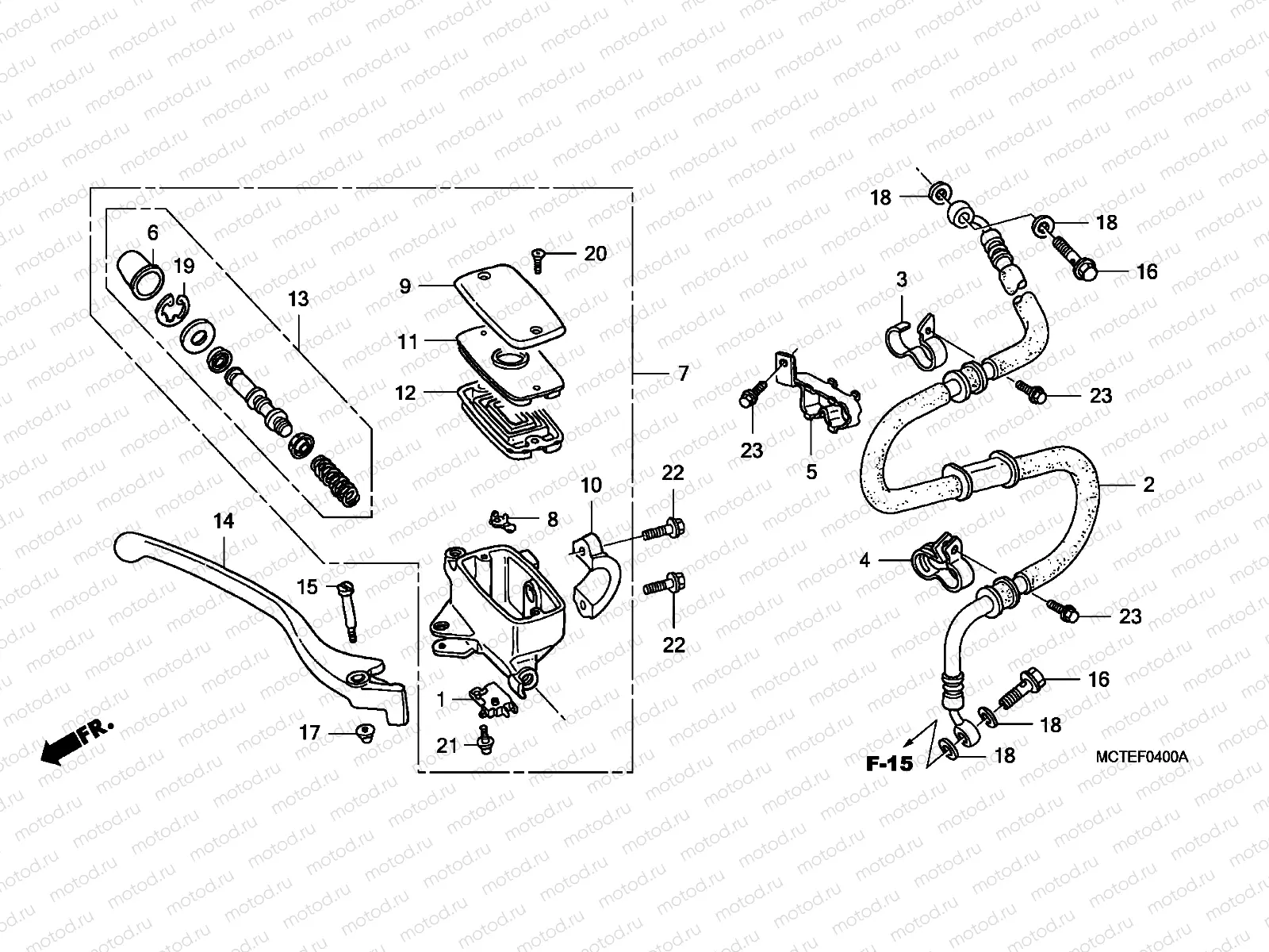 F-4 FR. BRAKE MASTER CYLINDER (FJS400D/FJS600D)
