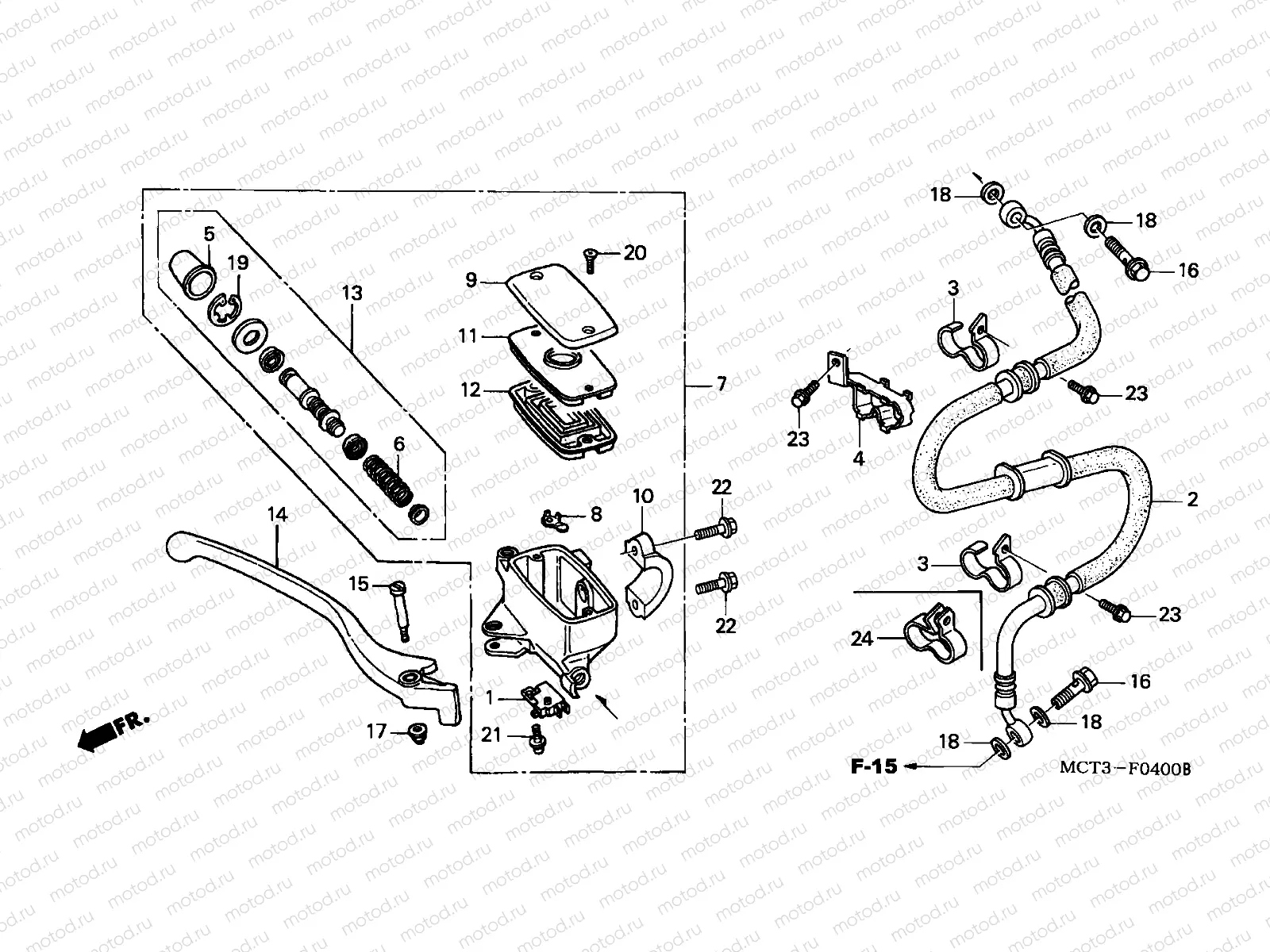 F-4 FR. BRAKE MASTER CYLINDER (FJS6001/2/D3/D4/D5)