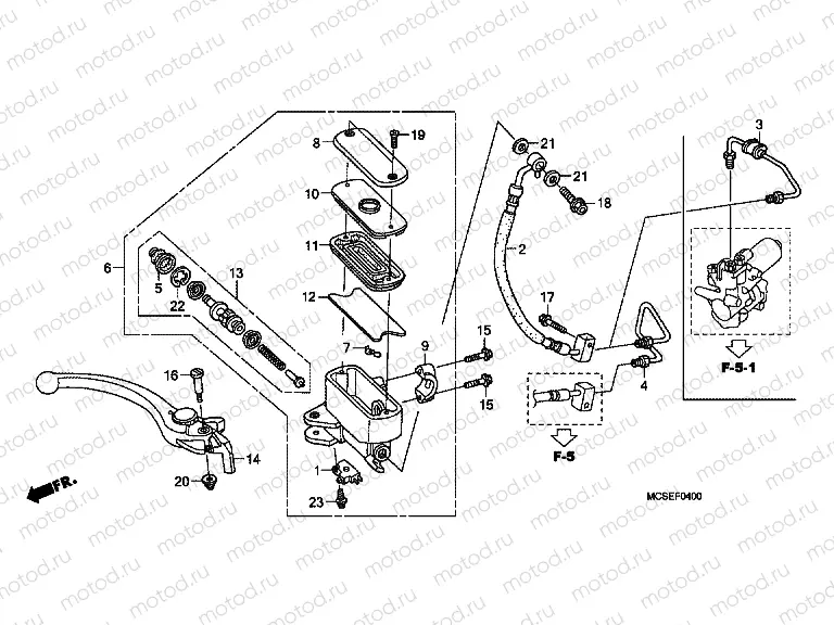 F-4 FRONT BRAKE MASTER CYLINDER