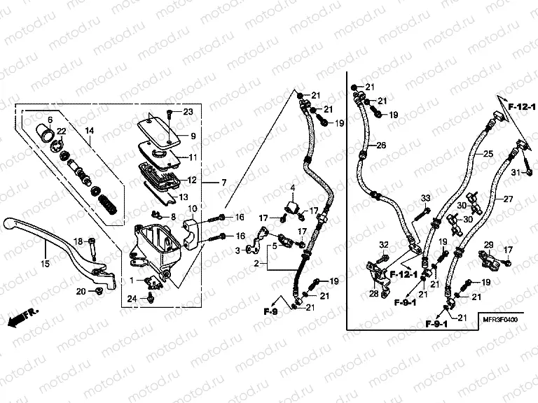 F-4 FRONT BRAKE MASTER CYLINDER
