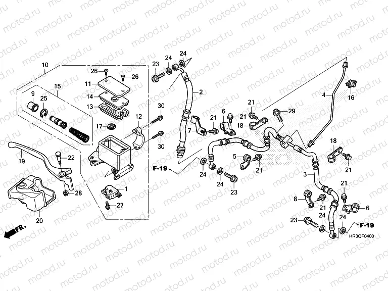 F-4 FRONT BRAKE MASTER CYLINDER
