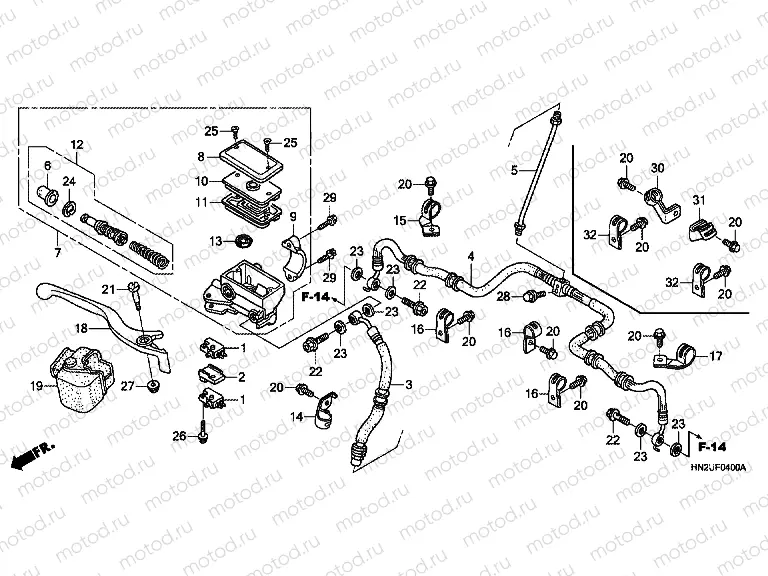 F-4 FRONT BRAKE MASTER CYLINDER