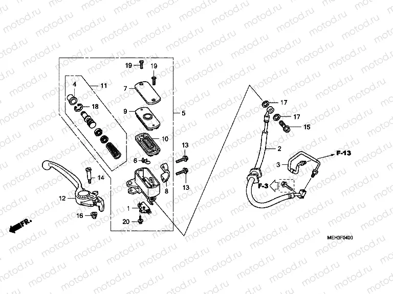 F-4 FRONT BRAKE MASTERCYLINDER