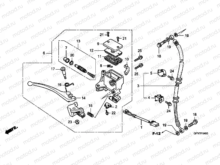 F-4 FRONT BRAKE MASTERCYLINDER (NHX110WH8)