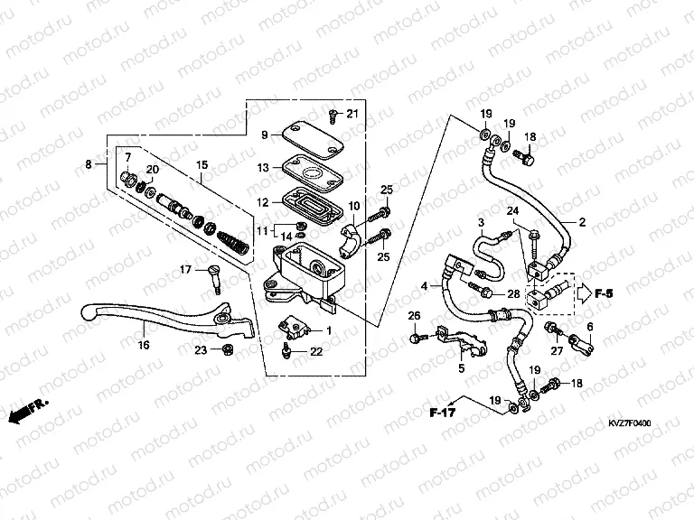 F-4 FRONT BRAKE MASTERCYLINDER (NSS250S)