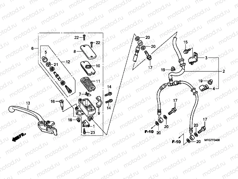 F-4 FRONT MASTER CYLINDER (CB600F / F3)