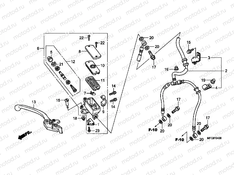 F-4 FRONT MASTER CYLINDER (CB600F / F3)