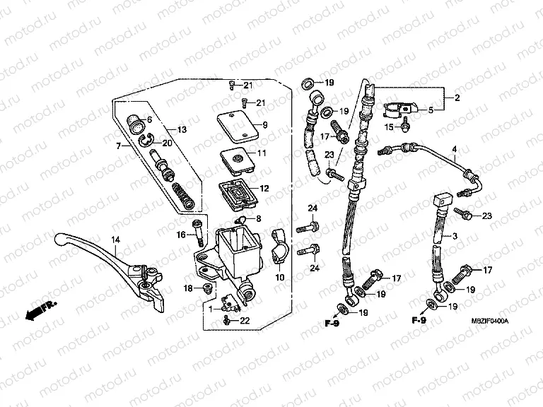 F-4 FRONT MASTER CYLINDER (CB600F2)