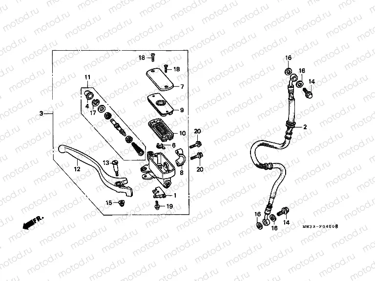 F-4 FRONT MASTER CYLINDER (CB750)