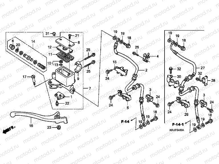 F-4 FRONT MASTER CYLINDER (FES125) (FES150)