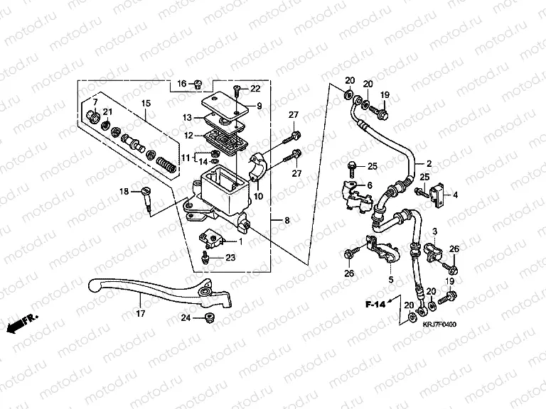 F-4 FRONT MASTER CYLINDER (FES125) (FES150)