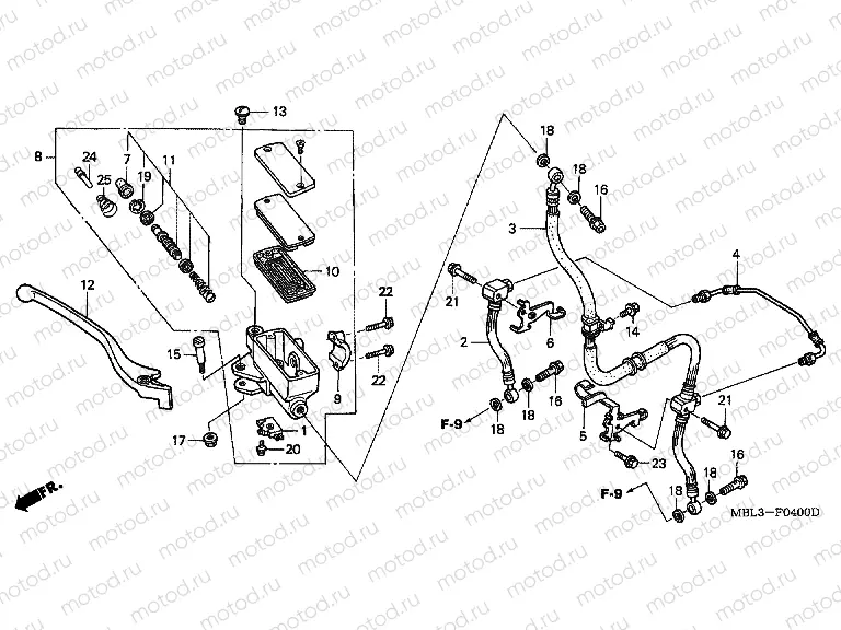 F-4 FRONT MASTER CYLINDER (NT650VW / X / Y / 1)