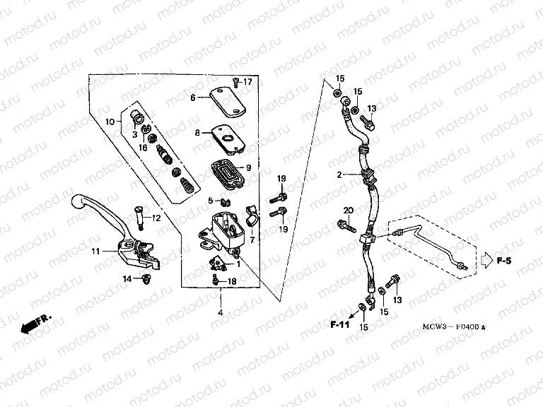 F-4 FRONT MASTER CYLINDER (VFR800)