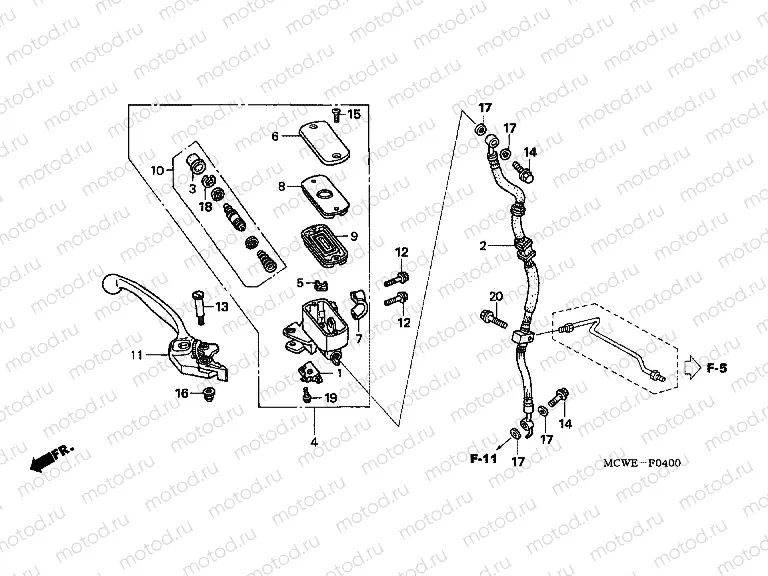 F-4 FRONT MASTER CYLINDER (VFR800)