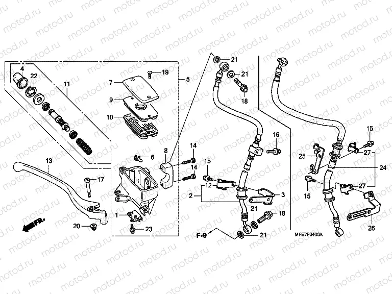 F-4 FRONT MASTER CYLINDER (VT750C2 / C2F / C2B)