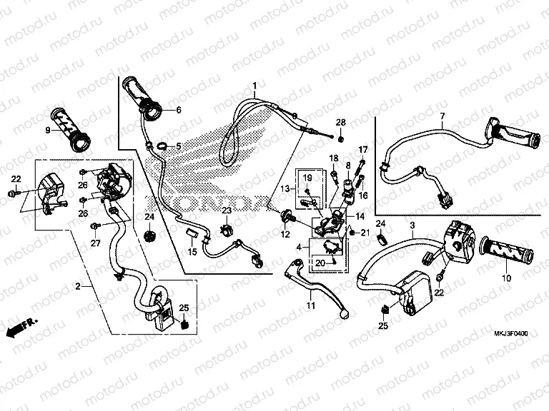 F-4 HANDLE LEVER, SWITCH & CABLE
