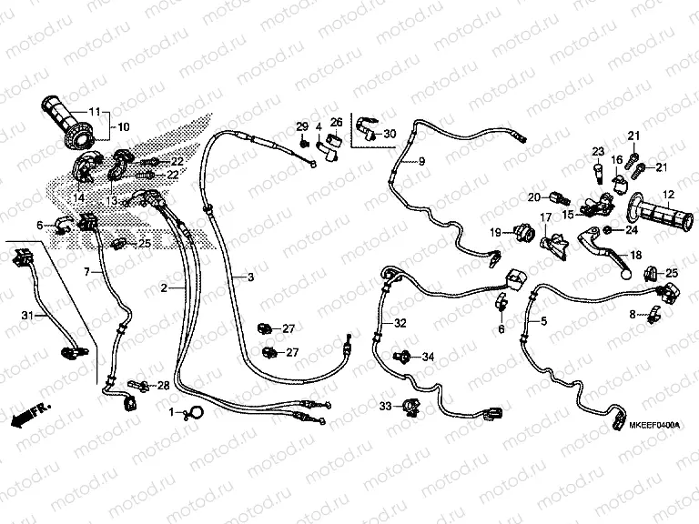 F-4 HANDLE LEVER, SWITCH & CABLE
