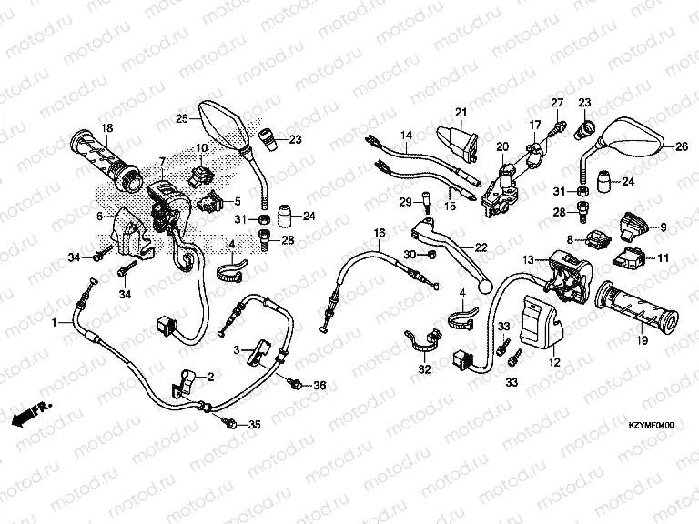F-4 HANDLE LEVER / SWITCH / CABLE