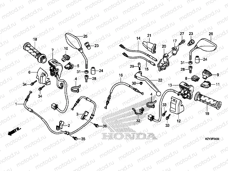 F-4 HANDLE LEVER / SWITCH / CABLE