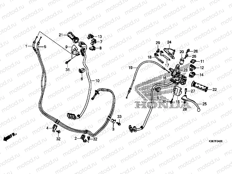 F-4 HANDLE LEVER / SWITCH / CABLE