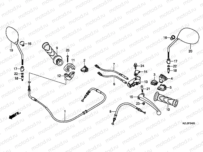 F-4 HANDLE LEVER / SWITCH / CABLE