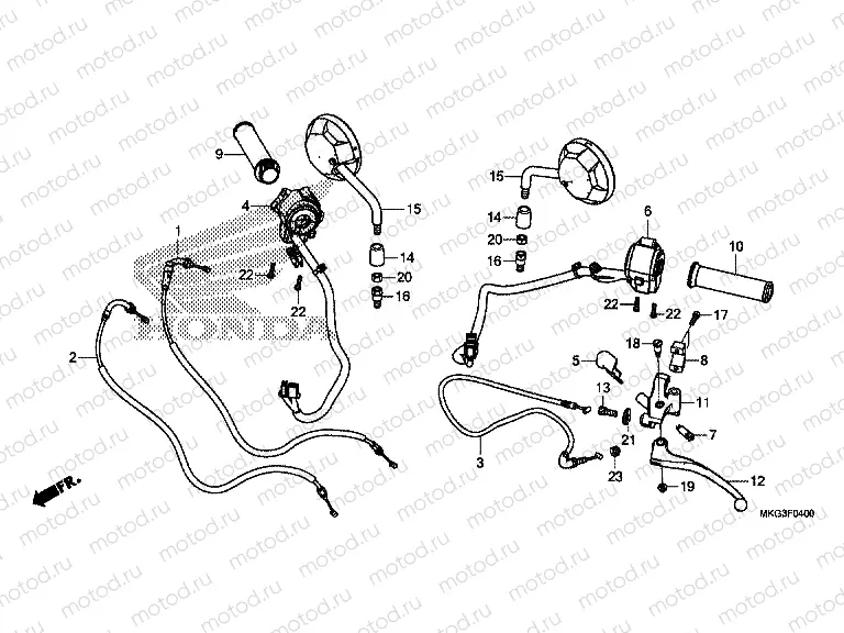 F-4 HANDLE LEVER / SWITCH / CABLE / MIRROR
